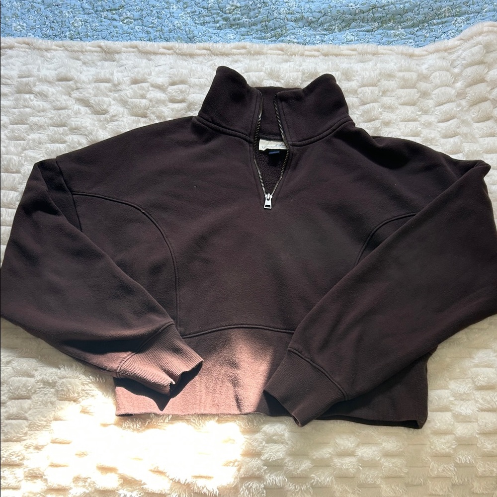 Women's Half-Zip Mock Neck Sweater - Chocolate Brown
